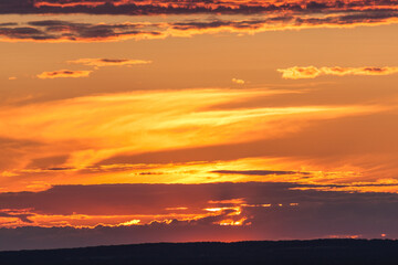 Sunset in the evening outside the city.
