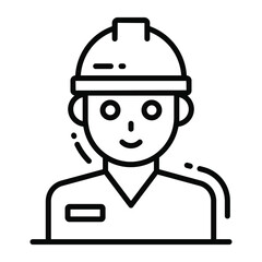 worker trendy icon, line style isolated on white background. Symbol for your web site design, logo, app, UI.