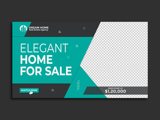 Home sale youtube thumbnail real estate agency rent or web banner template & video thumbnail template.	
