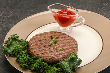 Grilled beef cutlet for burger