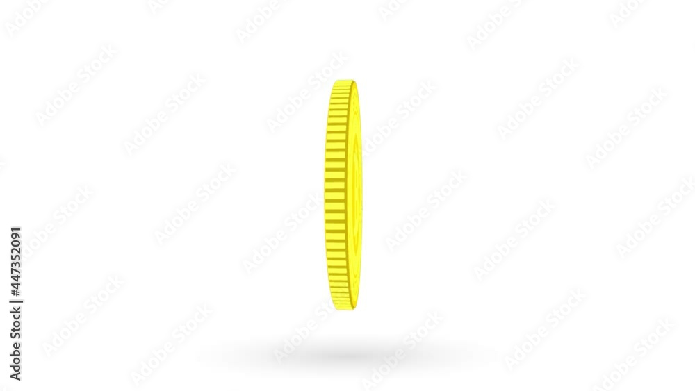 Poster Bitcoin BTC cryptocurrency isolated gold coin on white and green screen loopable background. Rotating golden metal looping abstract concept. 3D loop seamless animation.