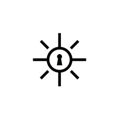 vault steel door with key hole maximum security service simple line logo design