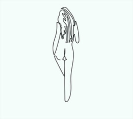 vector drawing of a naked woman 