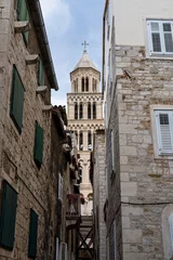Deurstickers Diocletian palace ruins and cathedral bell tower, Split, Croatia © rudiernst