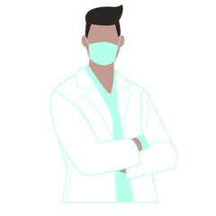 doctor in flat design man minimalism