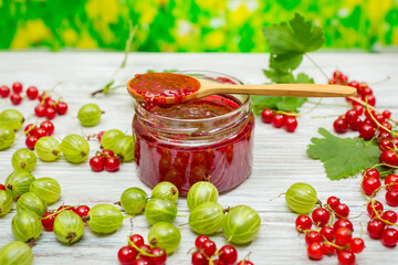 Berries and red currant jam