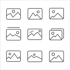 Picture icon set. Picture icon pack symbol vector elements for infographic web