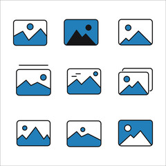 Picture icon set. Picture icon pack symbol vector elements for infographic web