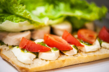 Fresh salad making in street cafe