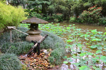 stone lantern in a garden