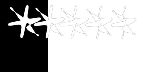 Creative minimalist contemporary art illustration, wall decoration, postcards, stickers, icons, brochure cover design. Playful composition of geometric shapes and lines. Traditional printing inspired.