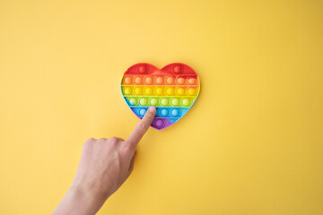 Pop it anti stress toy. Sensory relax game.