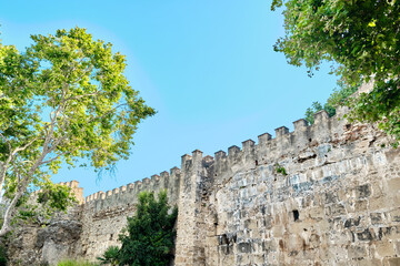 Marbella, Malaga July 16, 2021, Walls of the historic Marbella castle