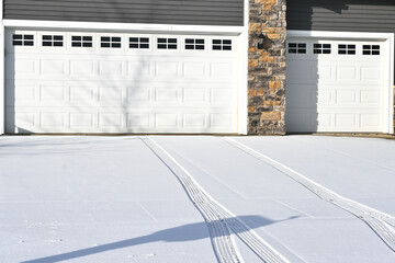 Tracks in Driveway Snow