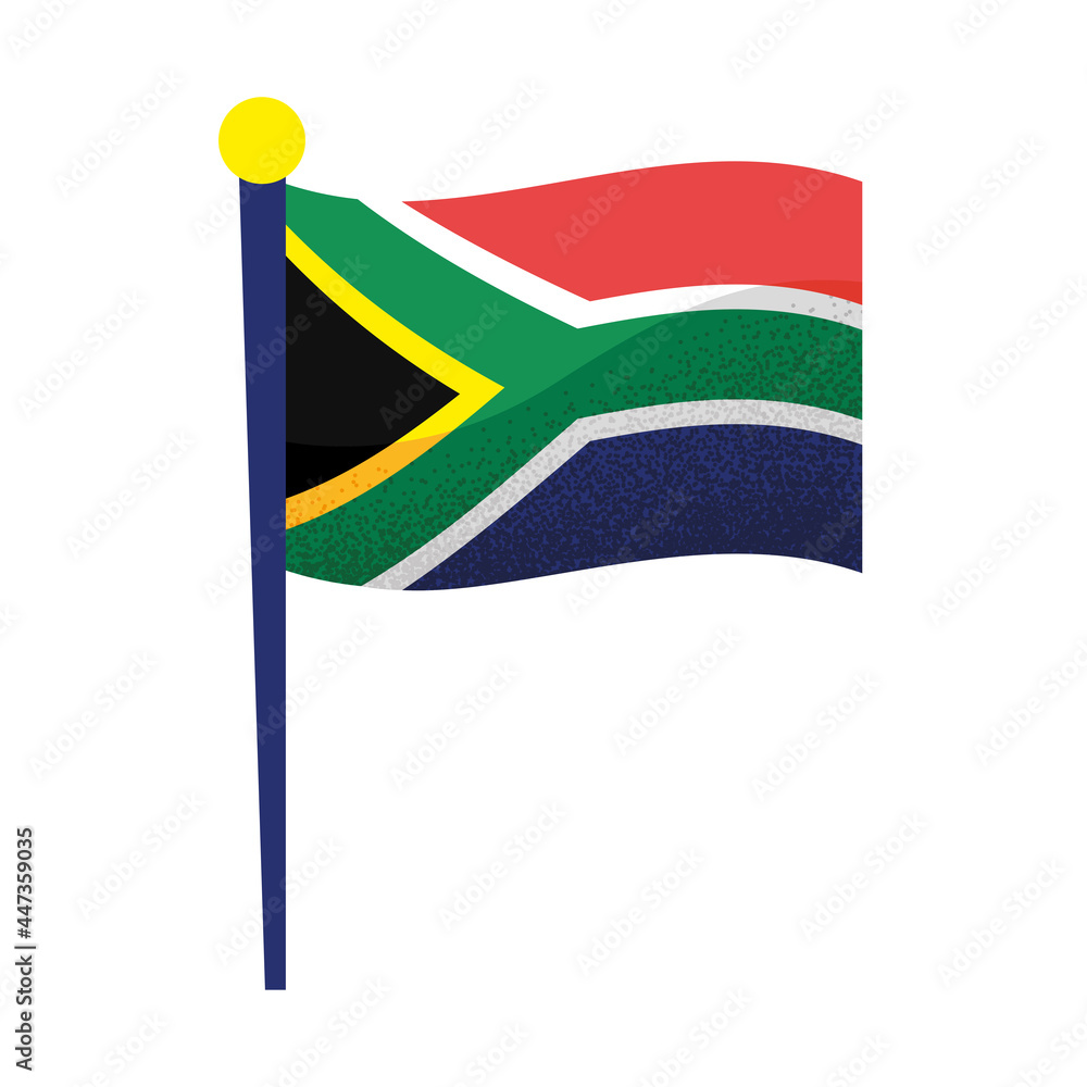 Sticker south african flag waving