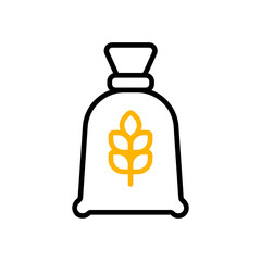 Bag flour vector flat icon. Kitchen appliance