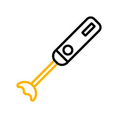 Hand blender vector flat icon. Kitchen appliance