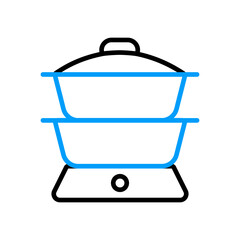 Double boiler vector flat icon. Kitchen appliance