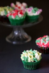 rustic colorful cup cakes