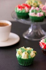 rustic colorful cup cakes
