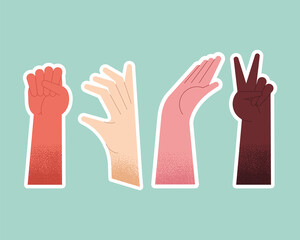 interracial hands humans