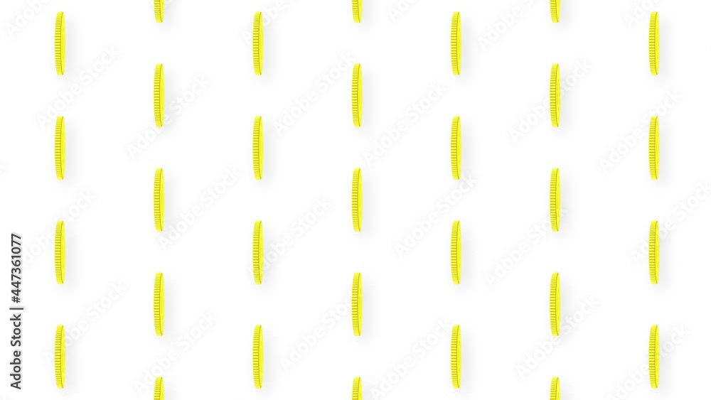 Poster animated golden bitcoin cryptocurrency coin video seamless pattern background. 4k