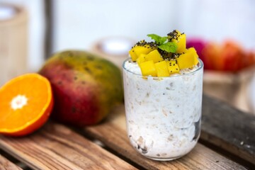rice sorbet with mango