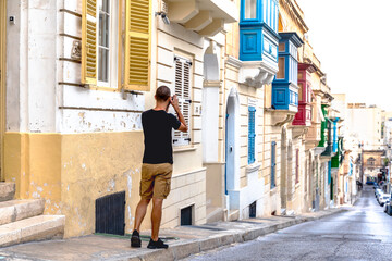 young tourist exploring the streets of Sliema, Malta