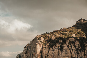 Barcelona, Spain 26-07-2021: part of the montserrat mountain