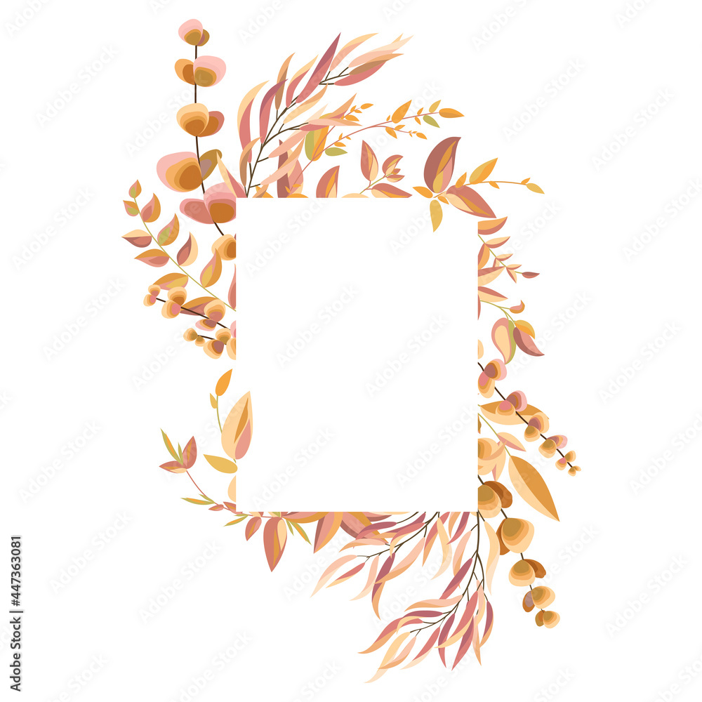 Canvas Prints Frame with autumn leaves and branches