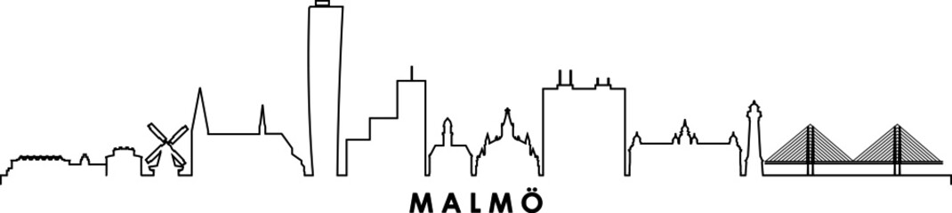 MALMÖ Schweden City Skyline Vector