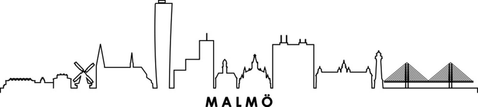 MALMÖ Schweden City Skyline Vector © SimpLine