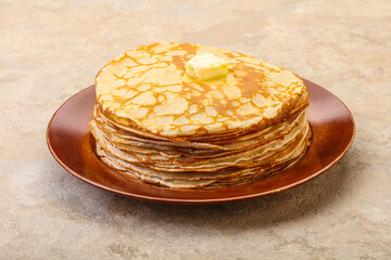 Stack of Russian traditonal pancakes