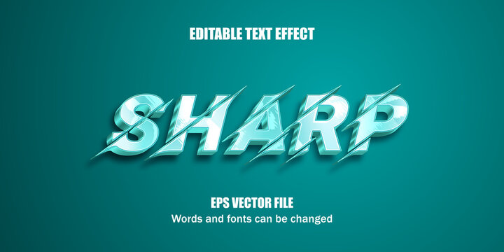Editable text effect, Sharp text