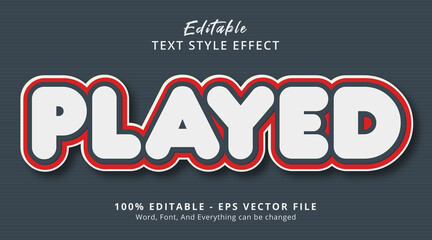 Played text on headline template, editable text effect