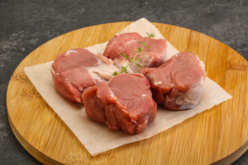 Raw pork tenderloin for cooking
