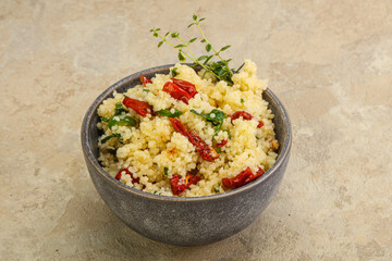 Vegetarian uisine - couscous with vegetables