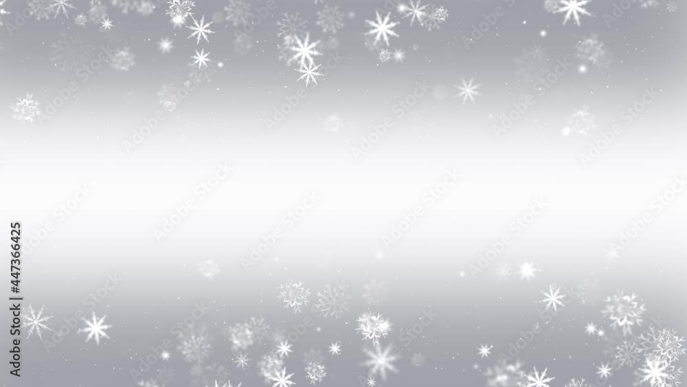 Aufkleber white confetti snowflakes loop 4k 3d corner frame and border with copy space background. 2022 new ye