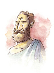 Greek philosopher illustration