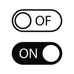 On and Off Switch Buttons, vector icon Illustration color editable