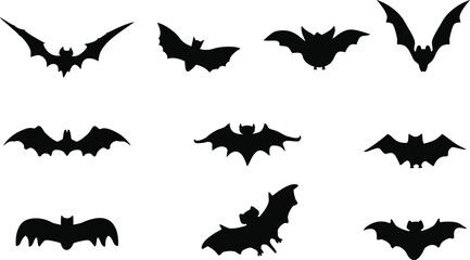 Obraz premium Bat set for Halloween party and more. Vector illustration