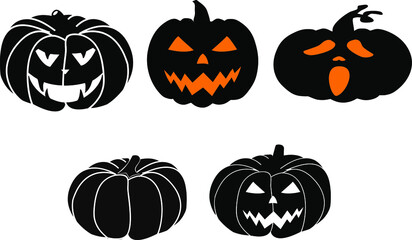 Pumpkin set for halloween. Vector illustration