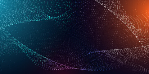 Abstract colorful wave lines on black background for elements in concept business presentation, Brochure, Flyer, Science, Technology