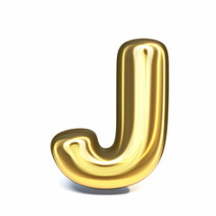 Golden font Letter J 3D