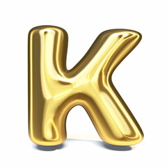 Golden font Letter K 3D