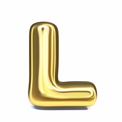 Golden font Letter L 3D