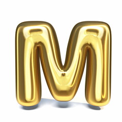 Golden font Letter M 3D