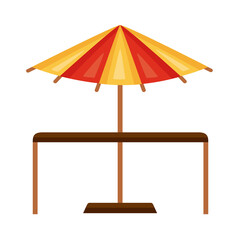 summer table with umbrella