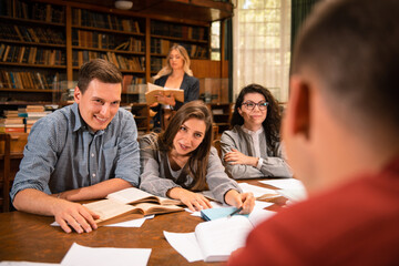 Group of students at the University library