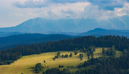 landscape mountains with clouds, Pieniny Poland